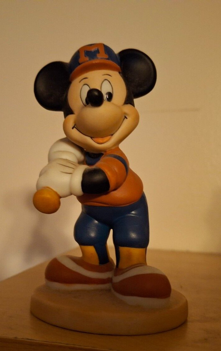 Disney Mickey Mouse Figurine Baseball Holding Bat Made in Sri Lanka 4