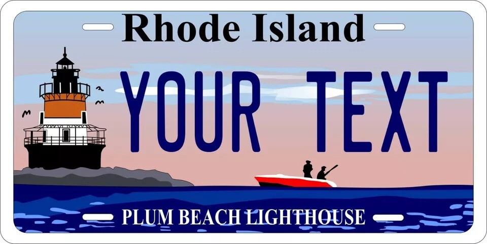 Rhode Island Plum Beach Custom State License Plate Personalized 12\