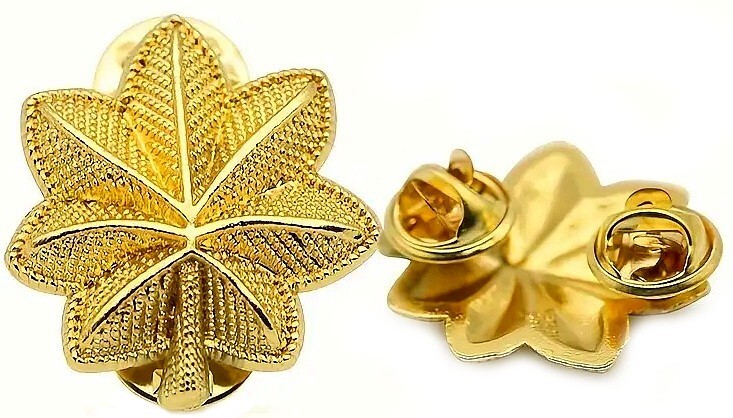 US Army MAJOR OFFICER Rank Insignia Badge American Military Oak Leaf Pins SET