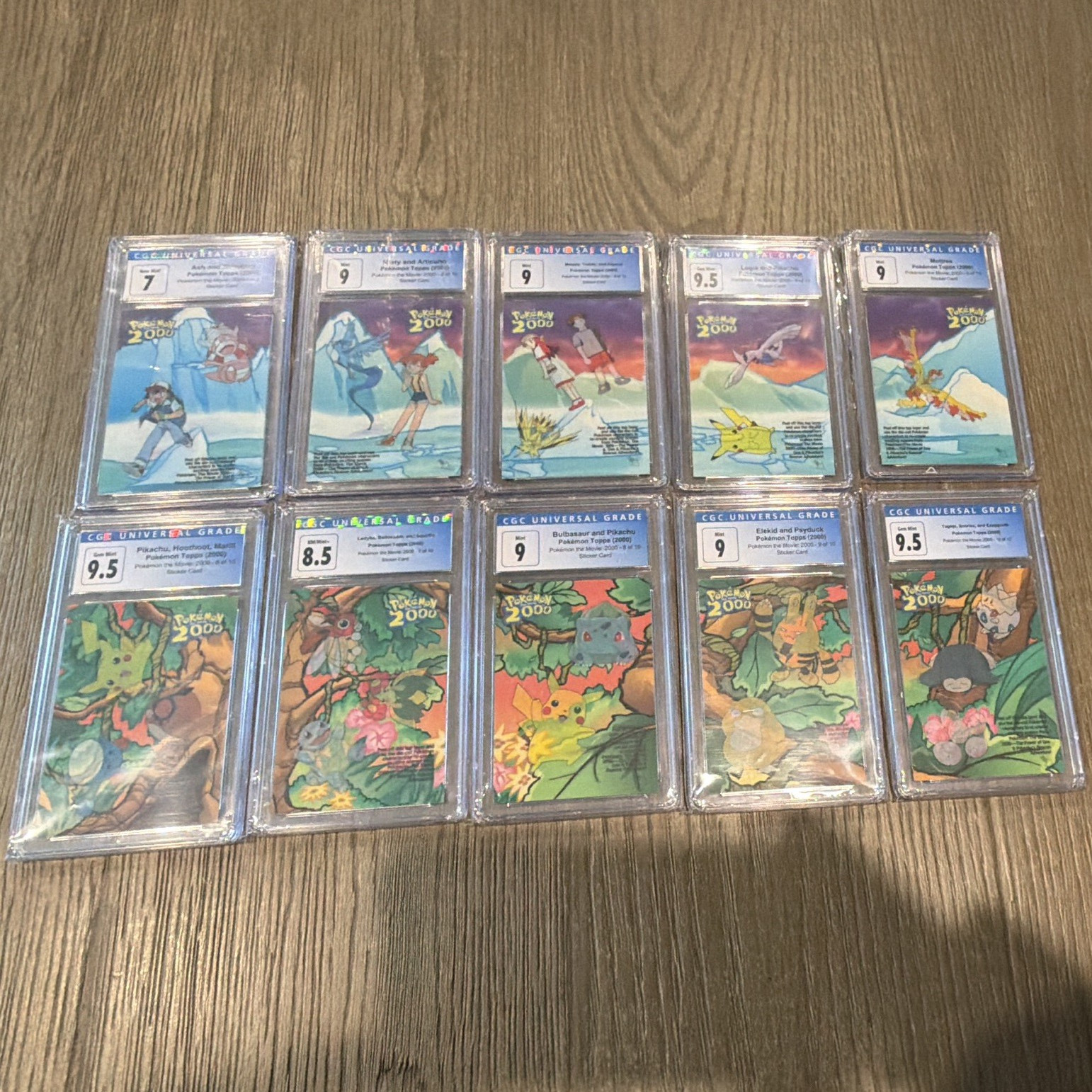Topps Pokémon Topps 2000 Movie CGC Graded Sticker Cards COMPLETE set of 10
