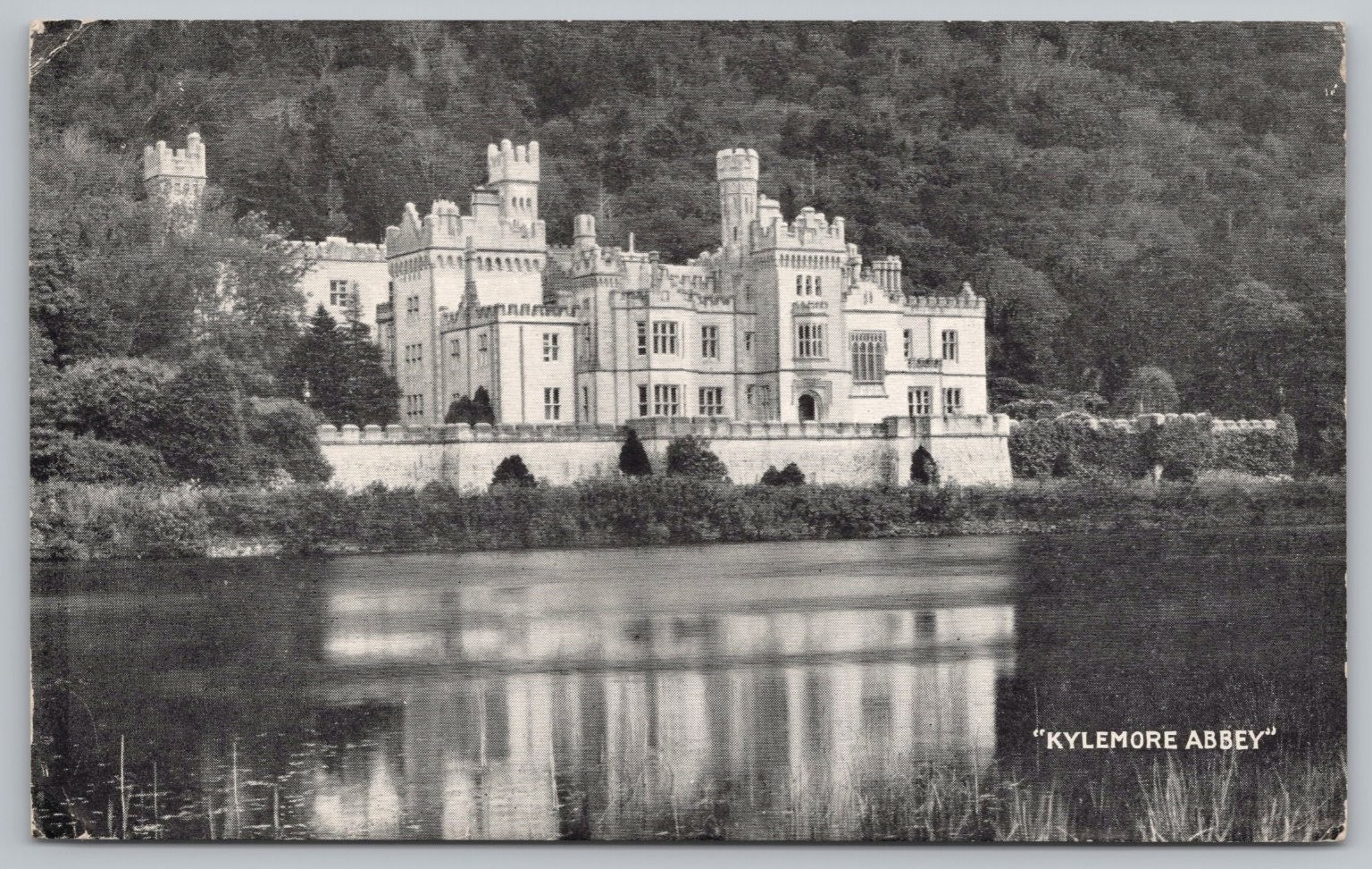 Vintage Kylemore Abbey Connemara Ireland Postcard Castle Lake View Dayton 1950s Vintage Kylemore Abbey Connemara Ireland Postcard Castle Lake View Dayton 1950s