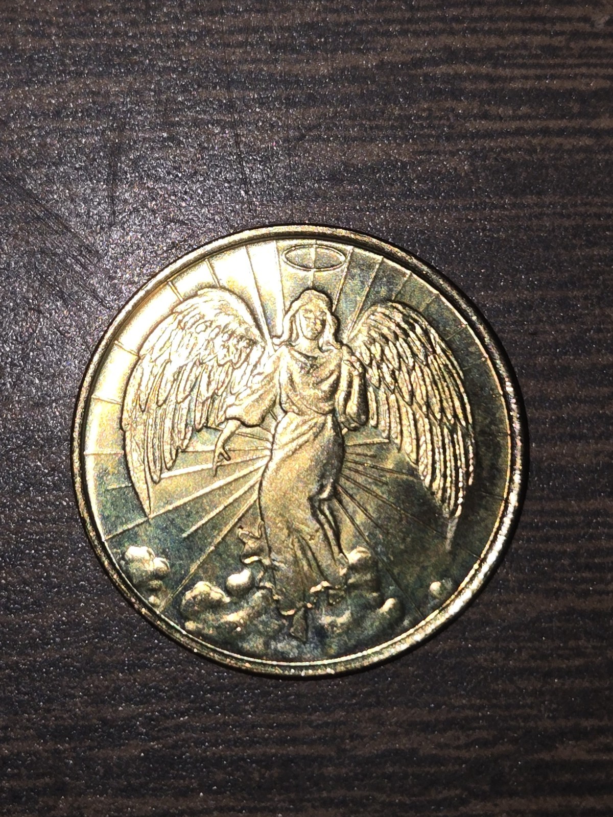 Vintage Guardian Angel-Double-Sided Gold Plated Good Luck Coin