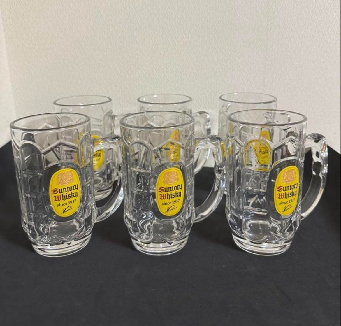 Suntory KAKU Whisky Glasses set of 6 Mug Glass 375ml Highball Cup SAKE