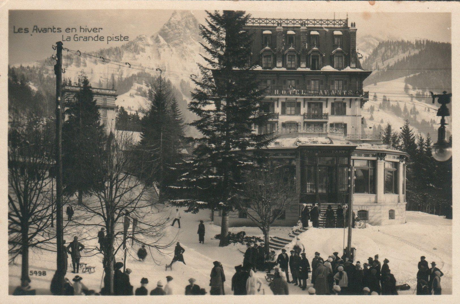 VINTAGE Real Photo Switzerland Les Avants en Hiver Le Grande Piste POSTCARD