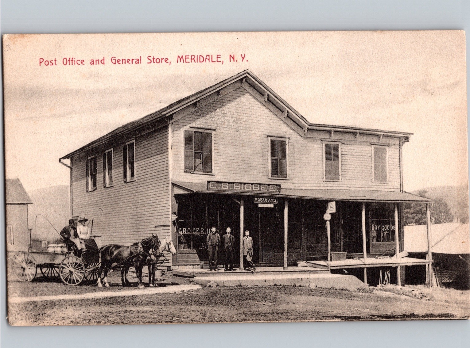 c1910 Post Office & General Store Meridale New York NY Delaware County Postcard