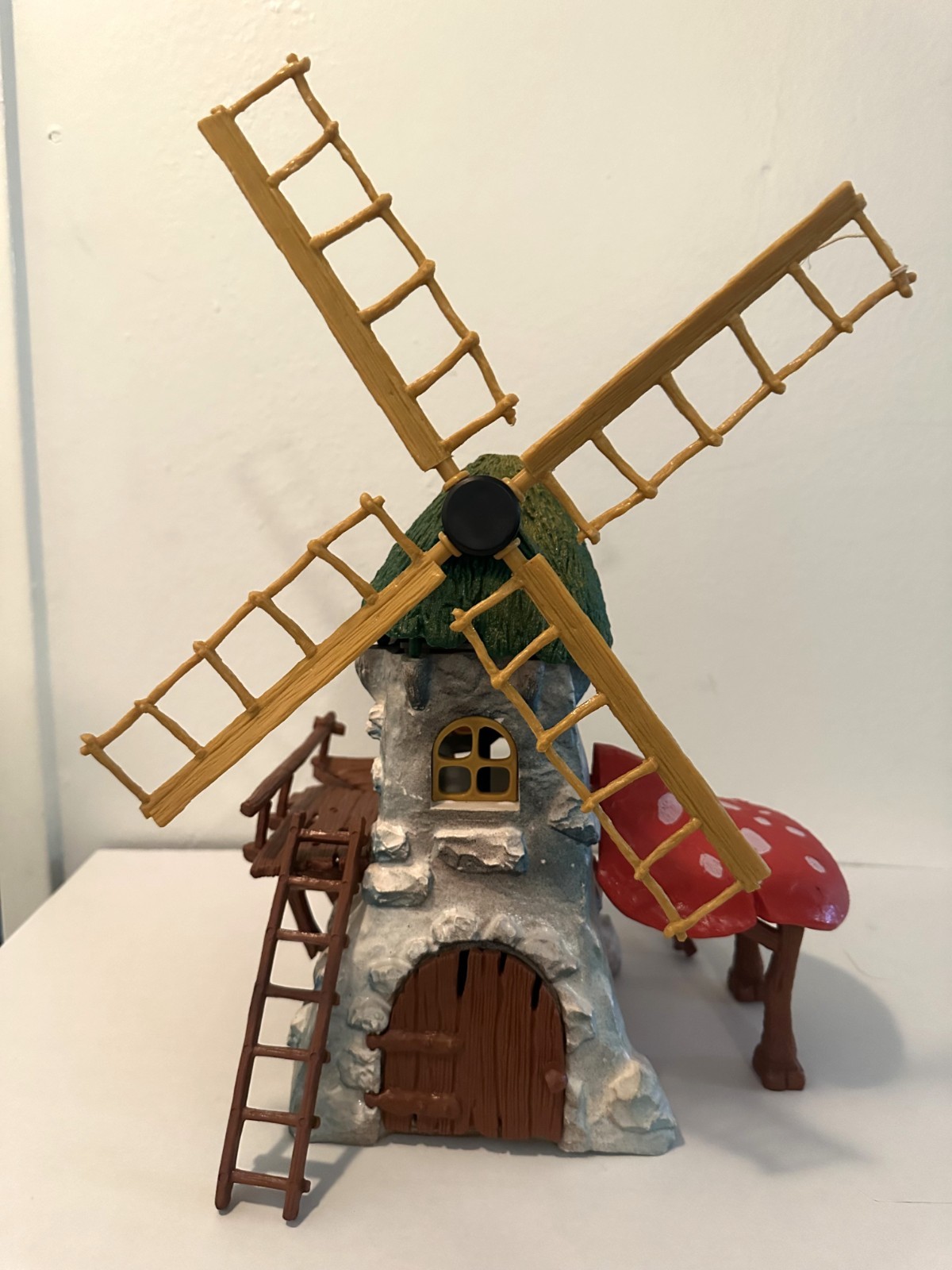Smurf Large Windmill Mushroom House Playset Cottage Peyo 99% complete