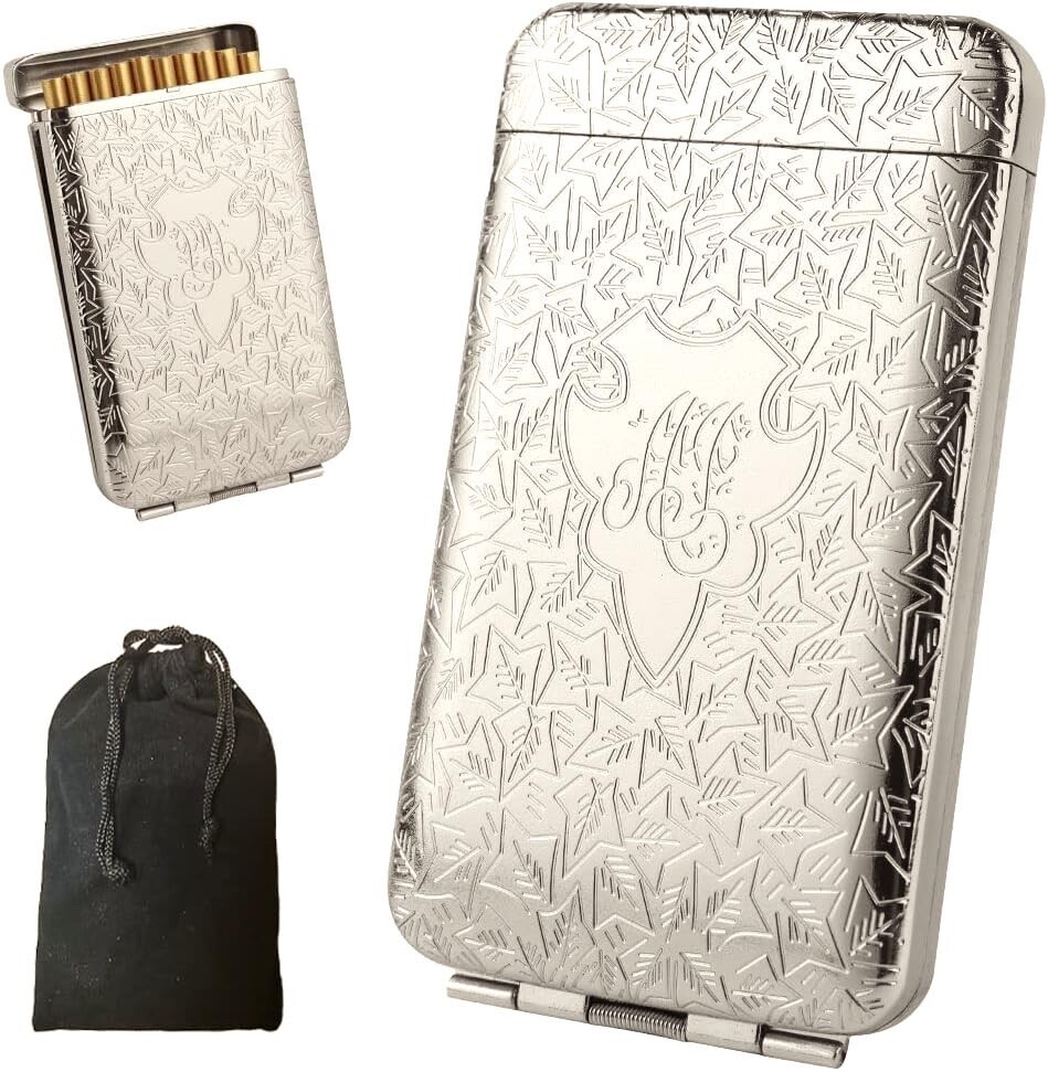 Vintage Peaky Blinders Cigarette Metal Case for 100\'s or Slim Size - Silver
