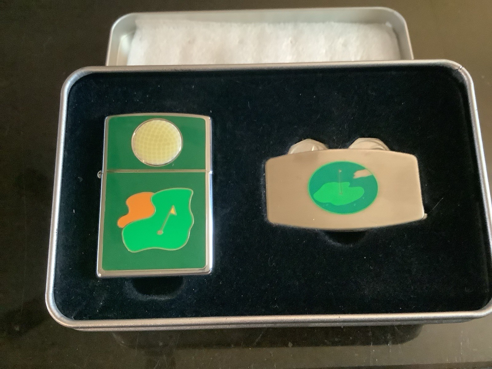 zippo lighter vintage, 2002 Golf Set, Lighter And Accessories Matching Set.