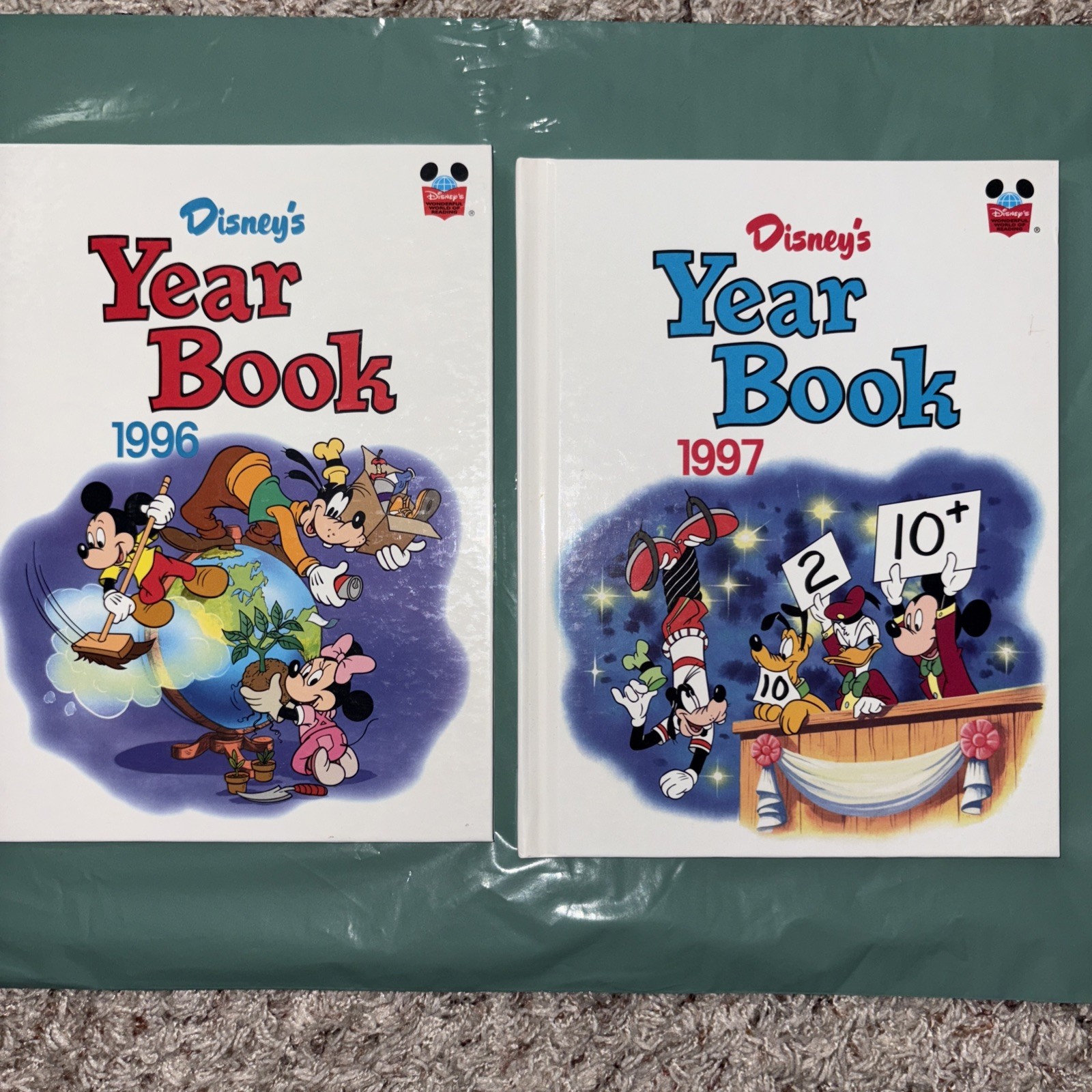 Disney 1996 & 1997 Year Books Grolier Mickey Mouse cartoon stories nostalgia 