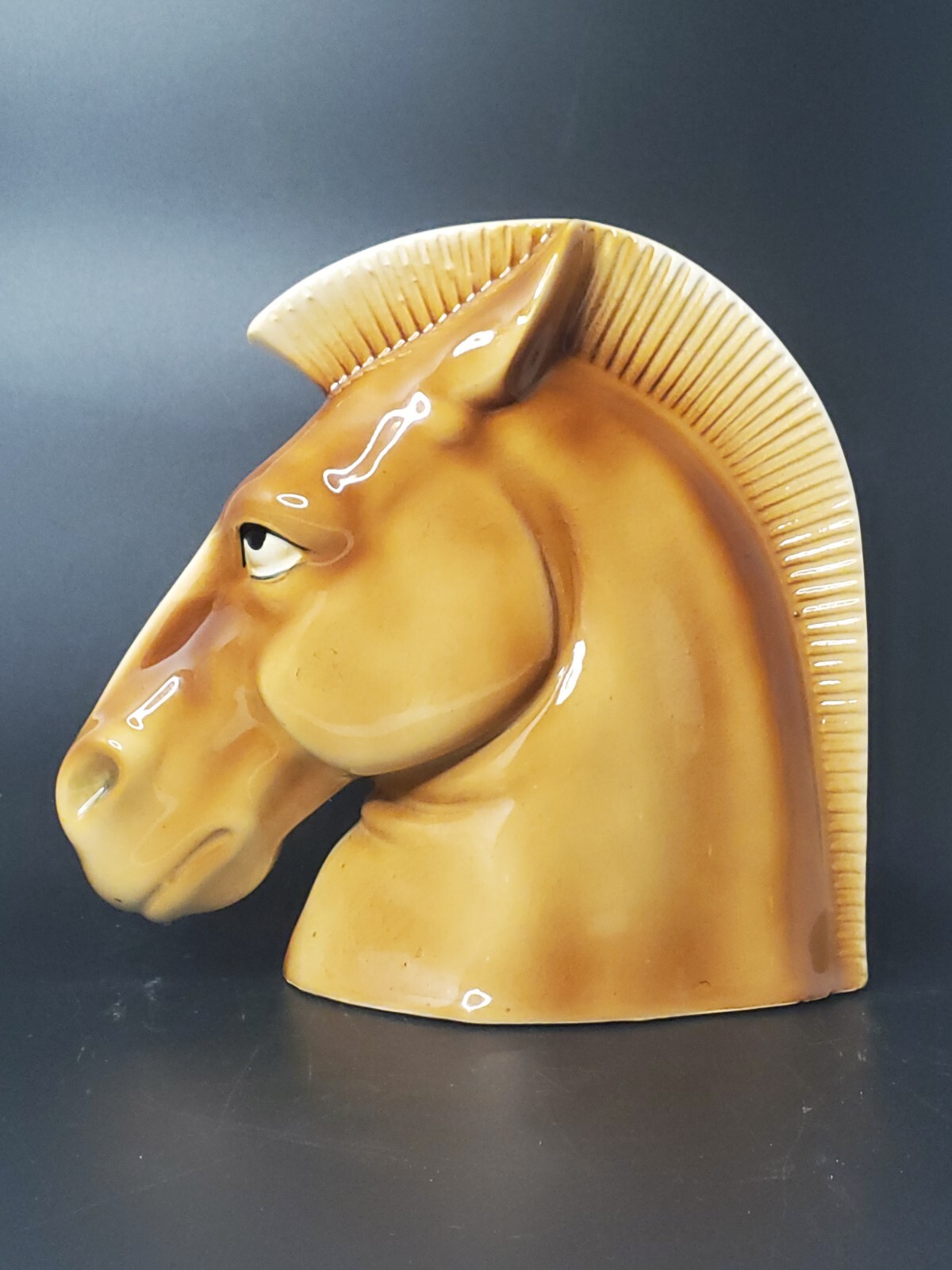 Vintage Ceramic Horse Head Statue Bookend Hand-Painted Made in Czechoslovakia Vintage Ceramic Horse Head Statue Bookend Hand-Painted Made in Czechoslovakia