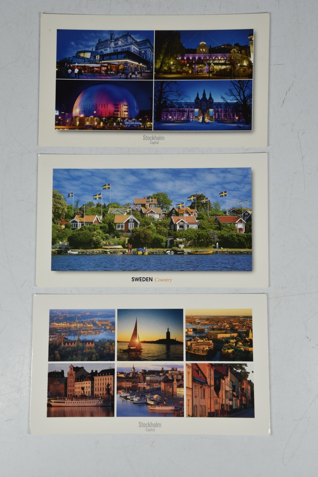 3 Postcards Sweden Stockholm Capital Europe Travel Buildings Architecture