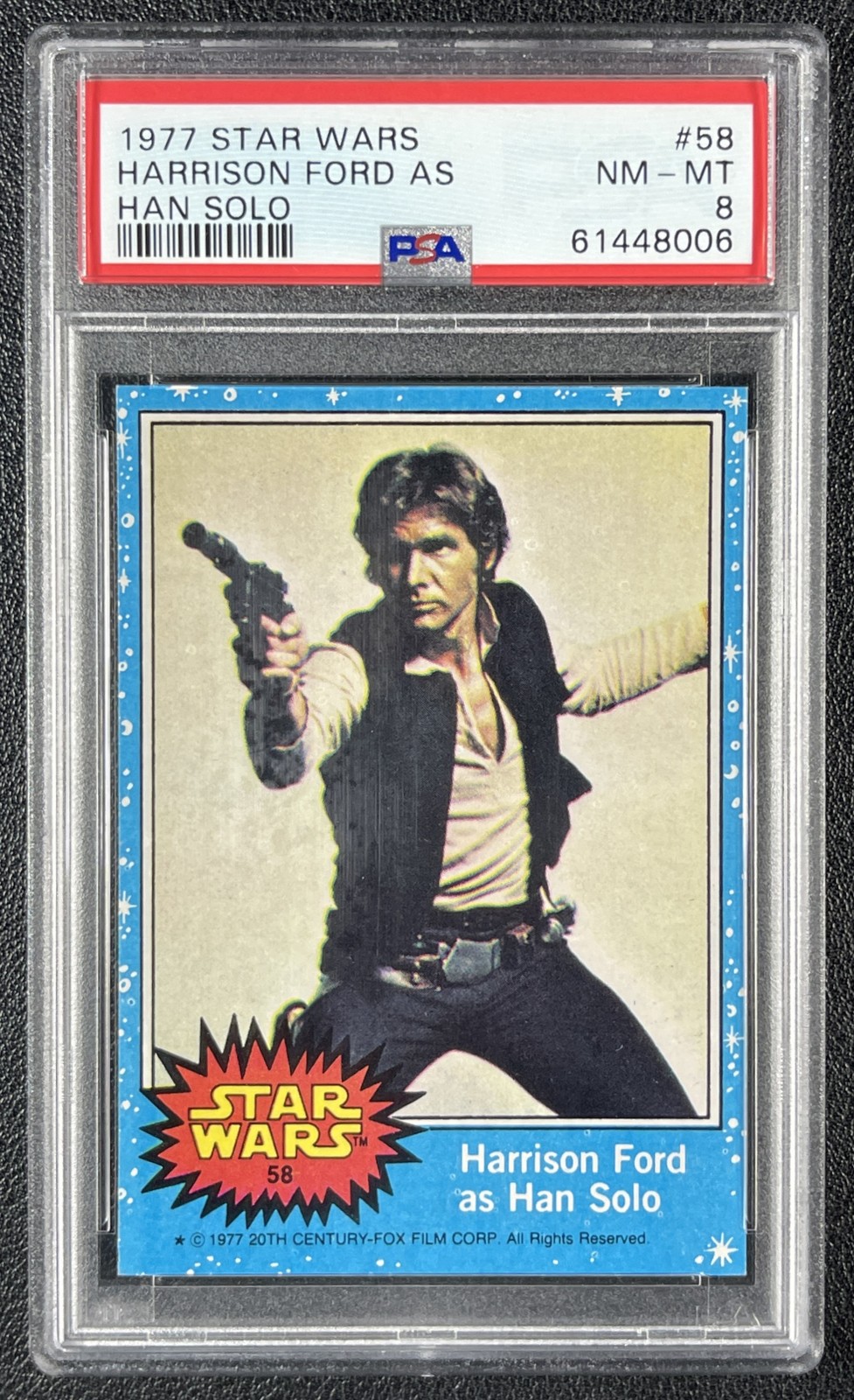 HARRISON FORD AS HAN SOLO PSA 8 1977 TOPPS STAR WARS #58 NM-MT 8006