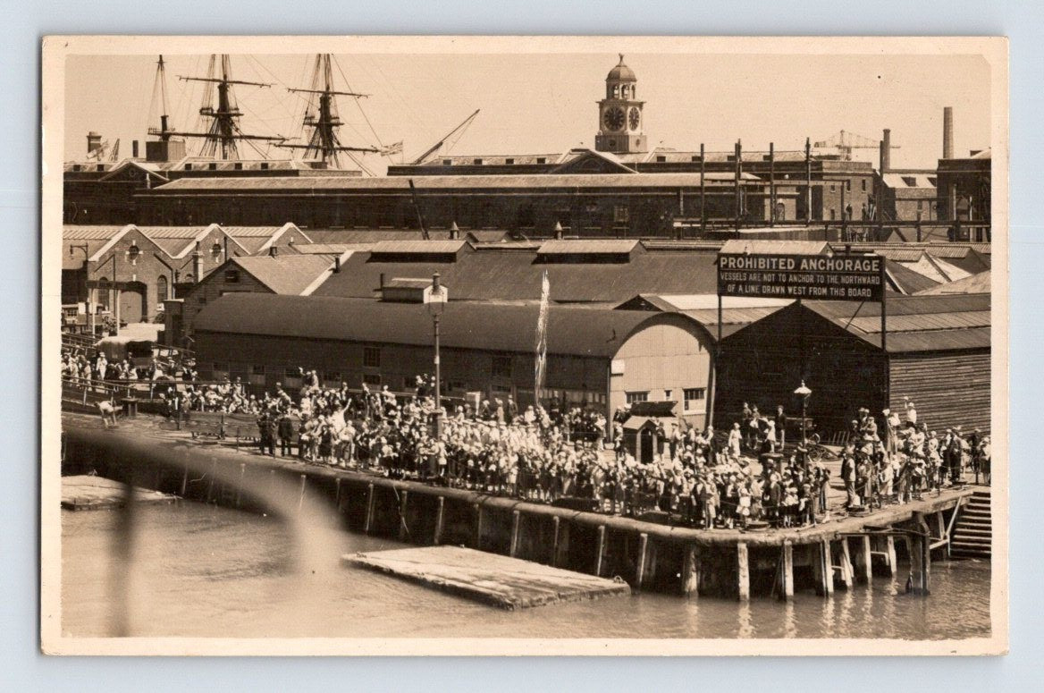RPPC 1918. WWI SHIPS LEAVING PORTSMOUTH TO MALTA. POSTCARD