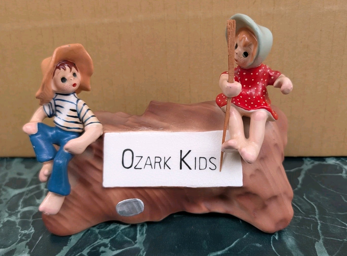 Vintage 1950s Ozark Kids Porcelain Ceramic Figurine Vintage 1950s Ozark Kids Porcelain Ceramic Figurine