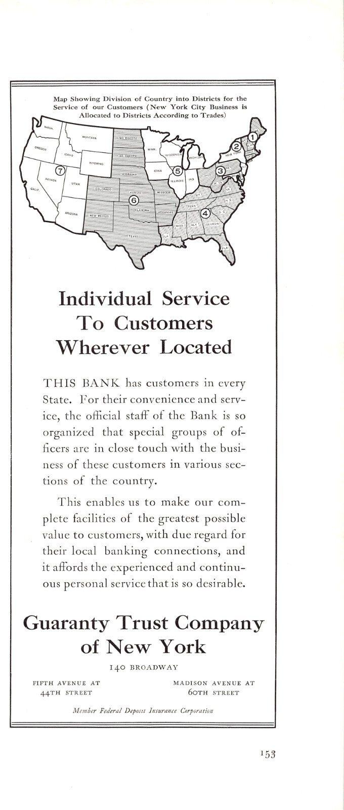 Guaranty Trust Co New York Individual Service No Matter Where Vtg Mag Print Ad