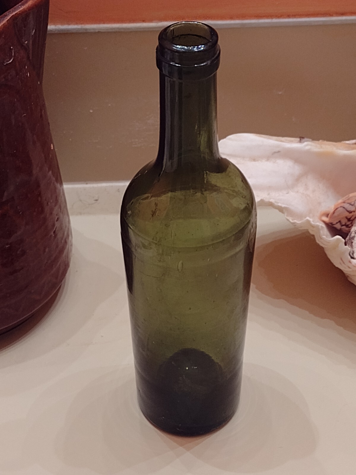 Antique Pre 1900 Green Wine Bottle , Super Nice,No Damage,Deep Kickup Base,9.25