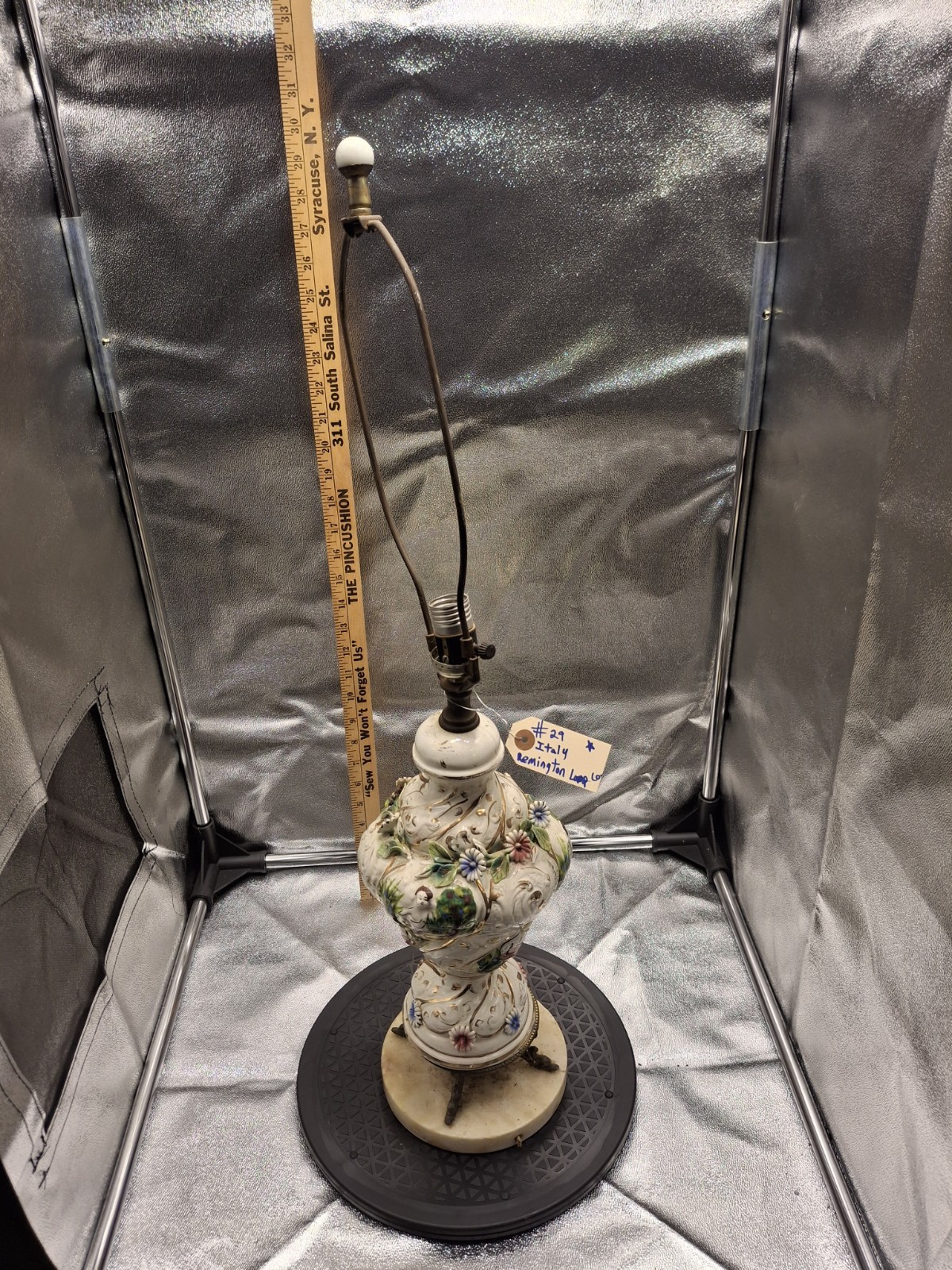 #29 Vintage Antique Table Lamp Light.  Made In Italy. Rare.
