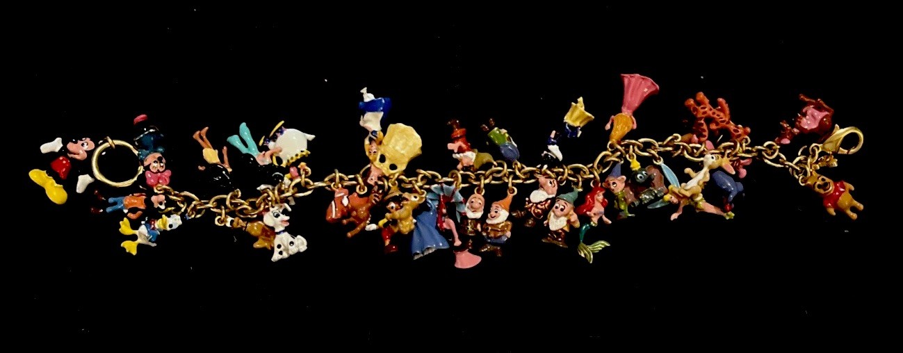 Bradford Exchange Ultimate Disney Classic 37 Character Charm Bracelet 24K Plated