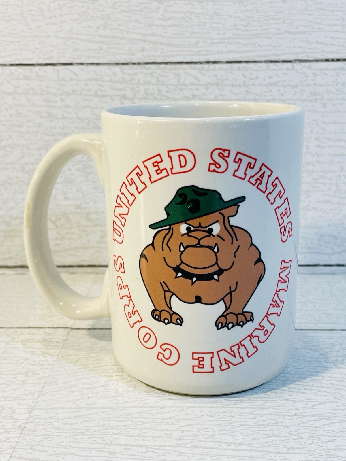 United States Marine Corps USMC Bulldog White Large Coffee Mug Cup