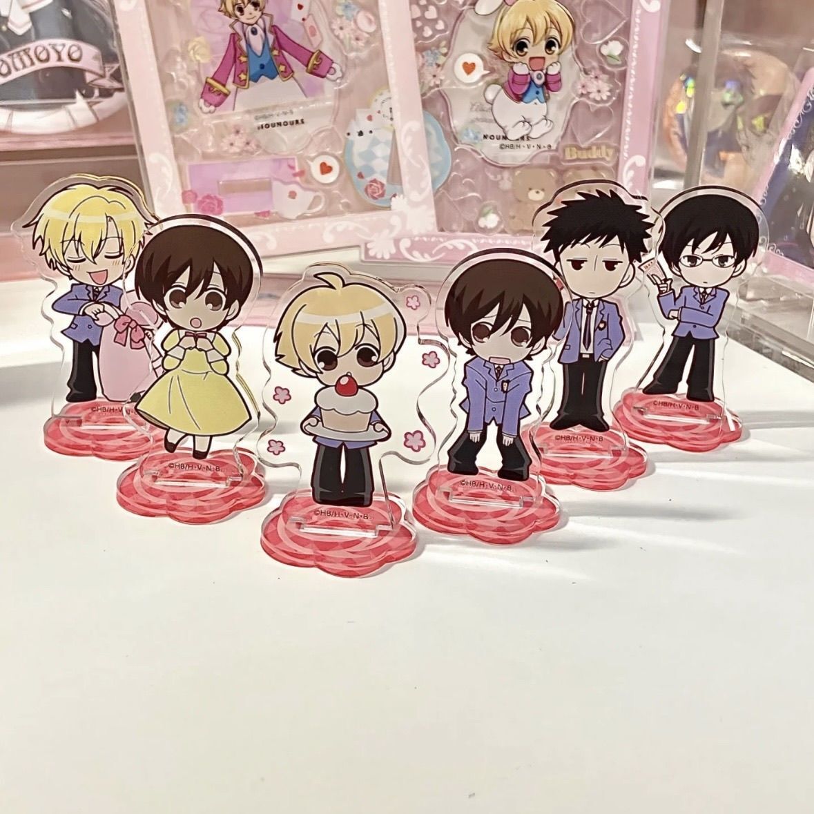6Pc/Set Ouran Host Club - Haruhi/Tamaki 5cm Acrylic Stand Figure Collection