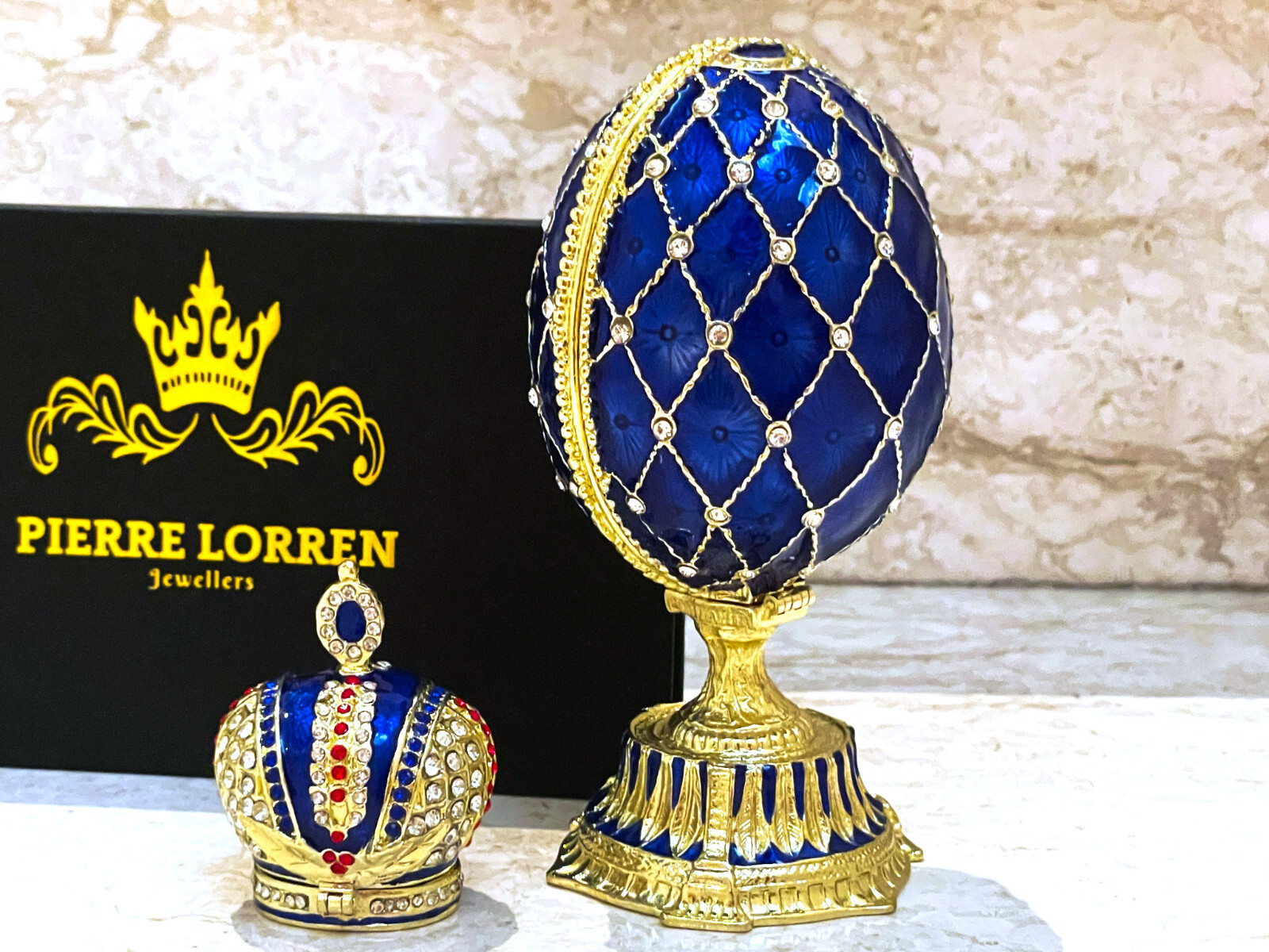Imperial Collection Faberge Eggs Royal Easter Egg Trinket 24k GOLD Fabergé 5.1