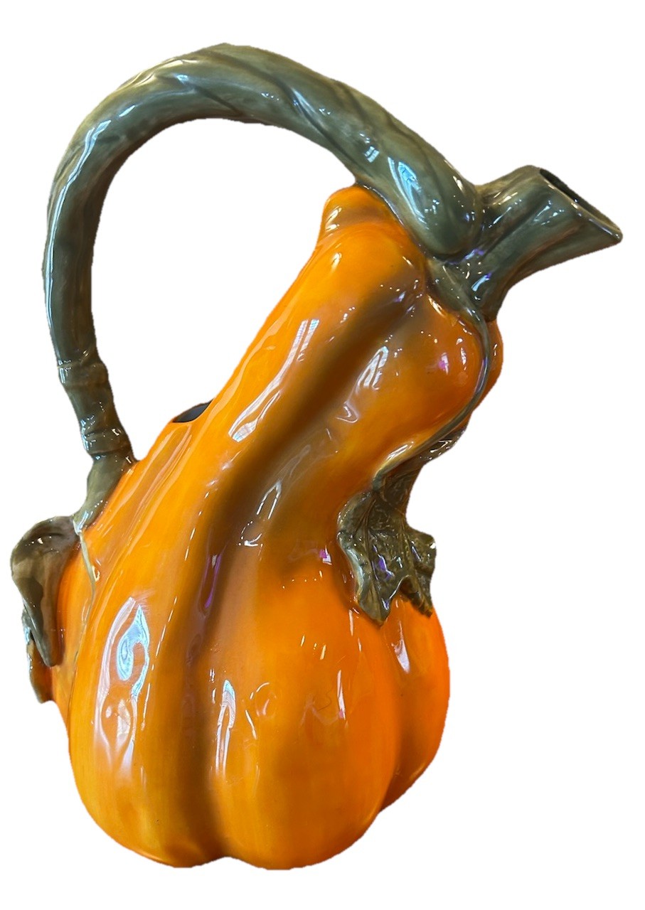 Beautiful Autumn Ceramic Gourd And Vines Pitcher 10”H x 7” W