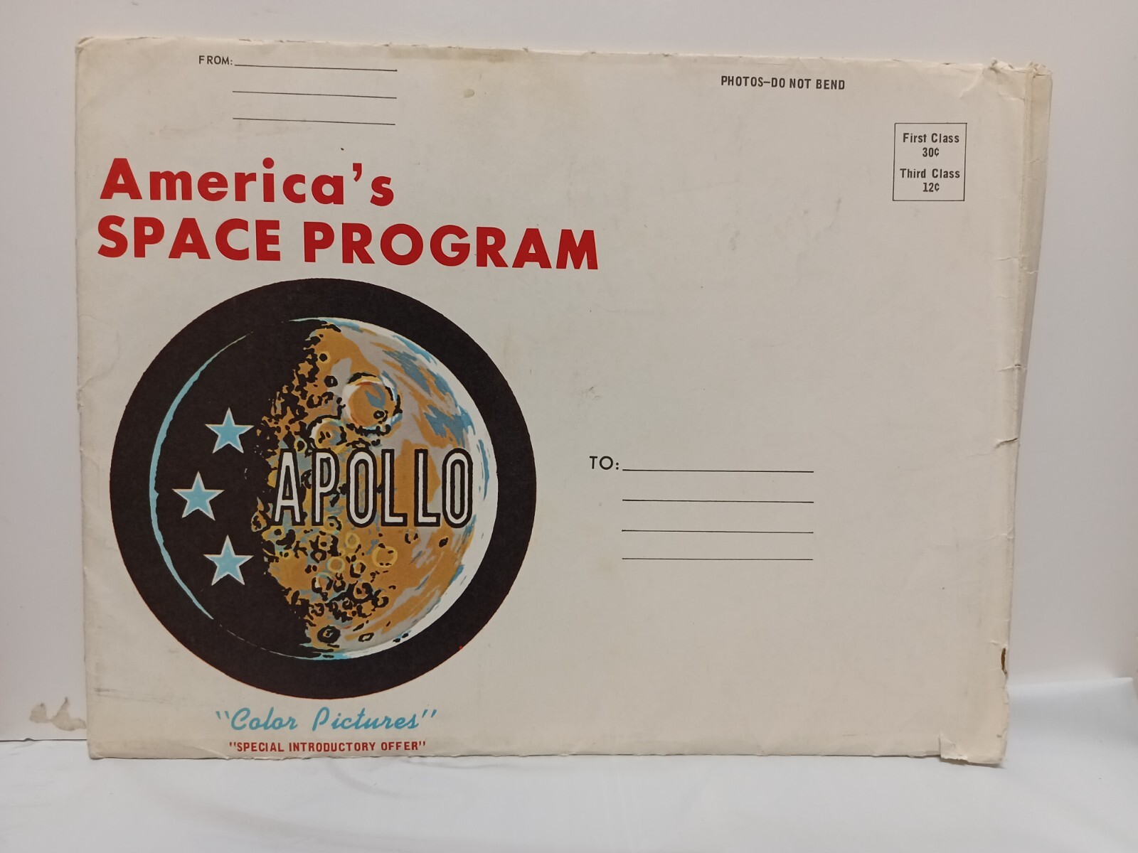 Vintage 1969 AMERICA\'S SPACE PROGRAM COLOR PICTURES APOLLO  IN ENVELOPE