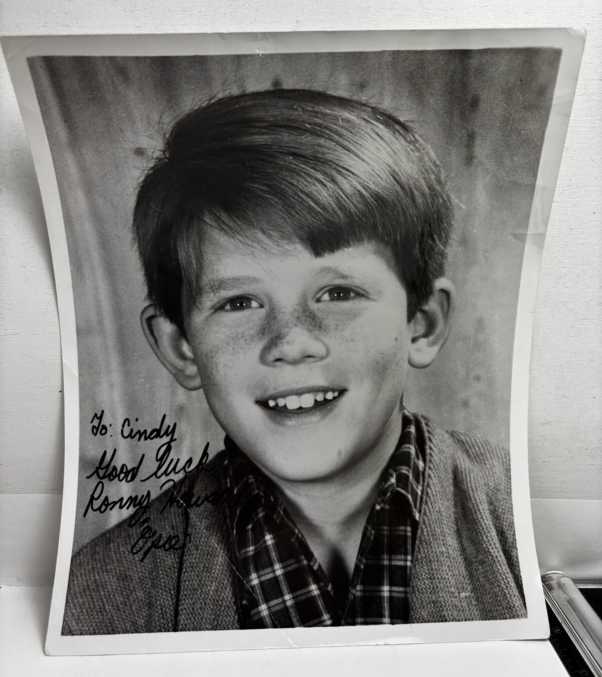 vtg B/W 8X10 Photo Hand Signed Autograph Ron Ronny Howard Child Opie Griffith