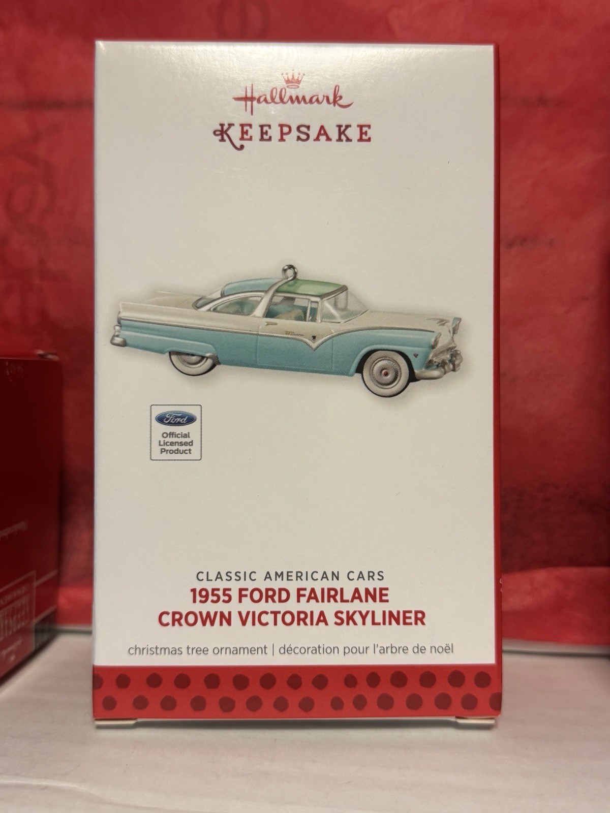 HALLMARK 2013 CLASSIC AMERICAN CARS 1955 FORD FAIRLANE CROWN VICTORIA ORNAMENT