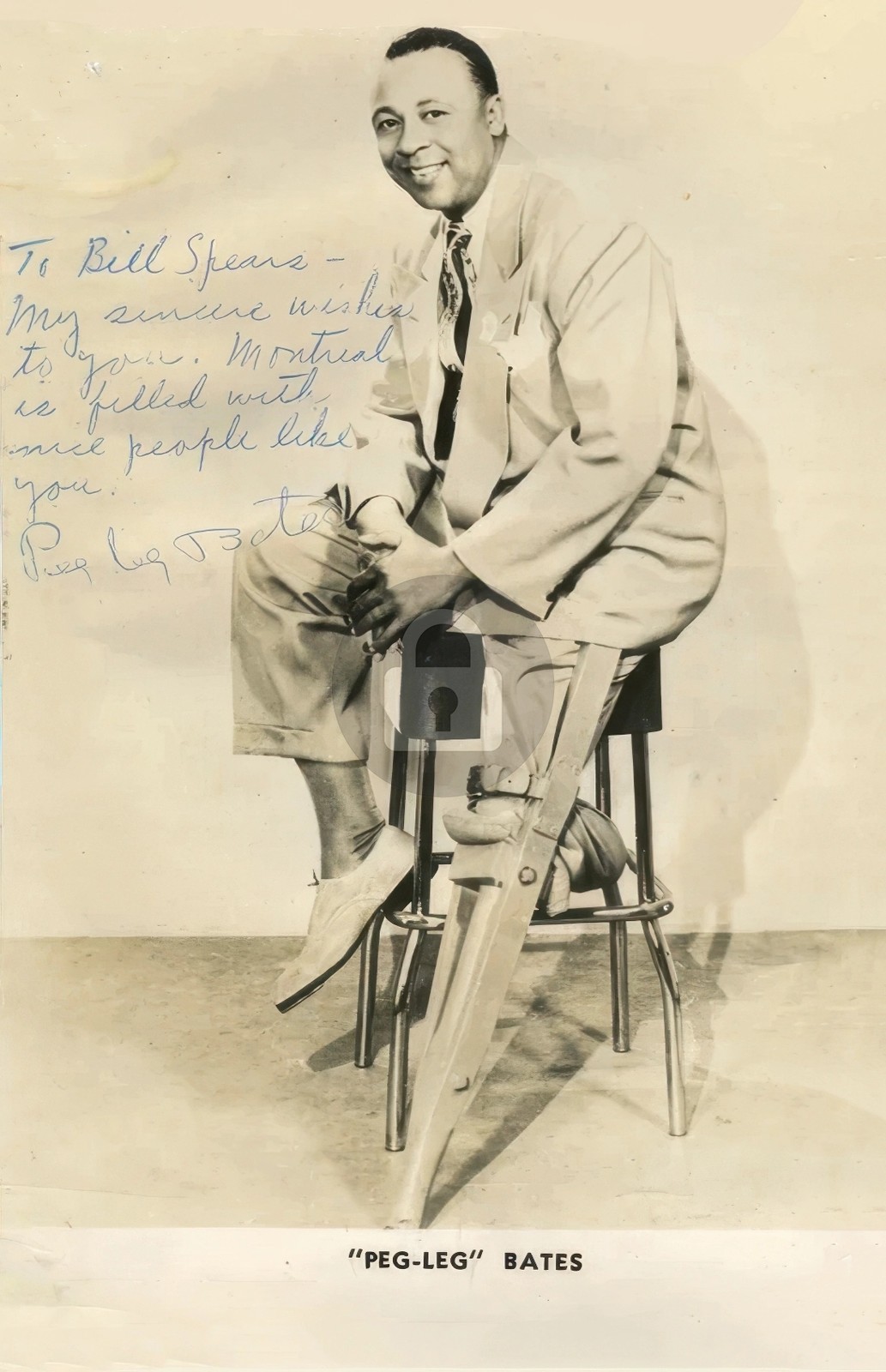 Clayton 'Peg Leg' Bates Signed Autograph Photo Postcard COPY