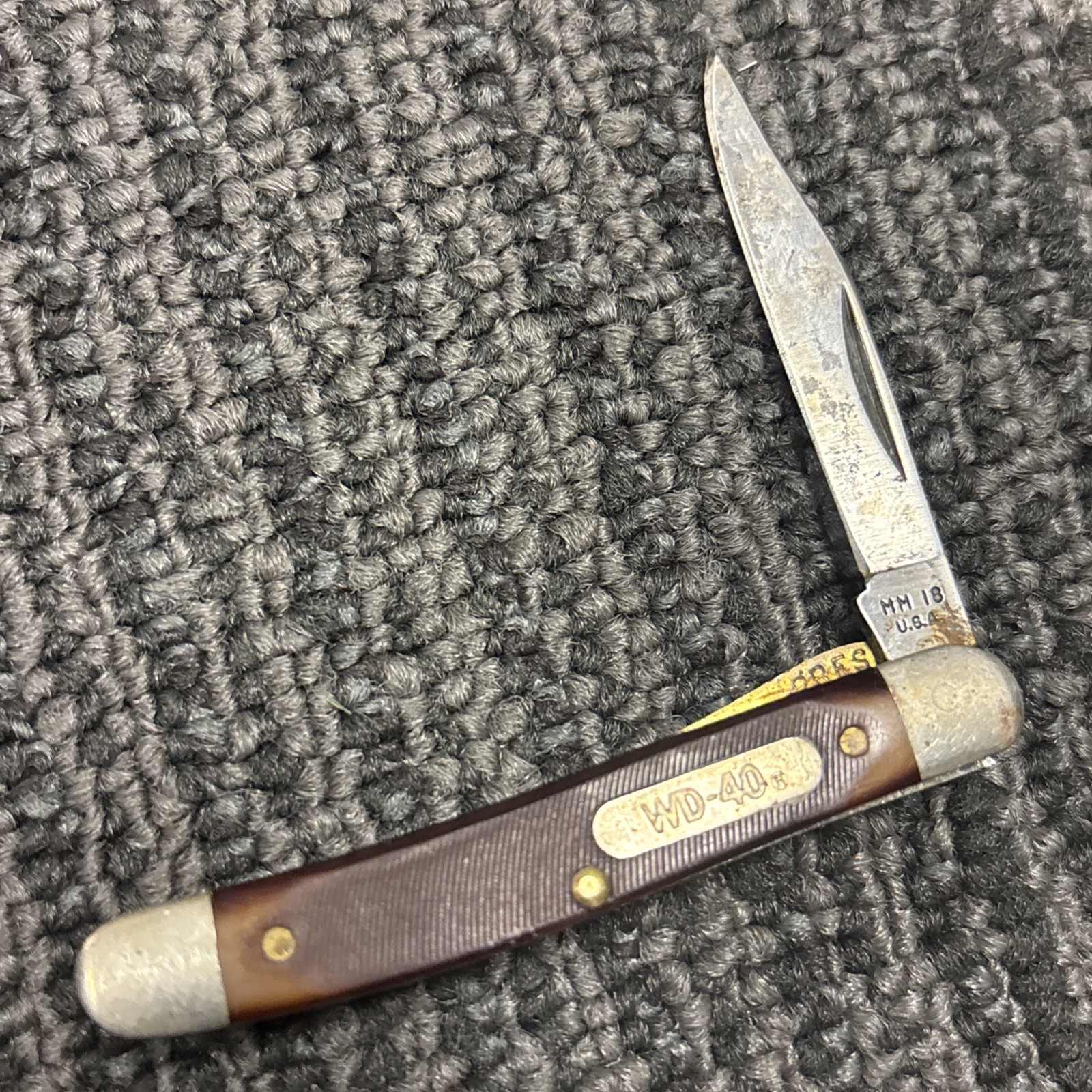 Schrade Old Timer 18OT Mighty Mite Liner Lock Knife Made In USA WD 40 Emblem