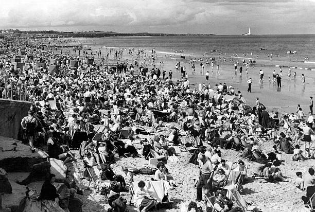 Crowded Whitley Bay beach, Tyne and Wear 1961 OLD PHOTO Crowded Whitley Bay beach, Tyne and Wear 1961 OLD PHOTO