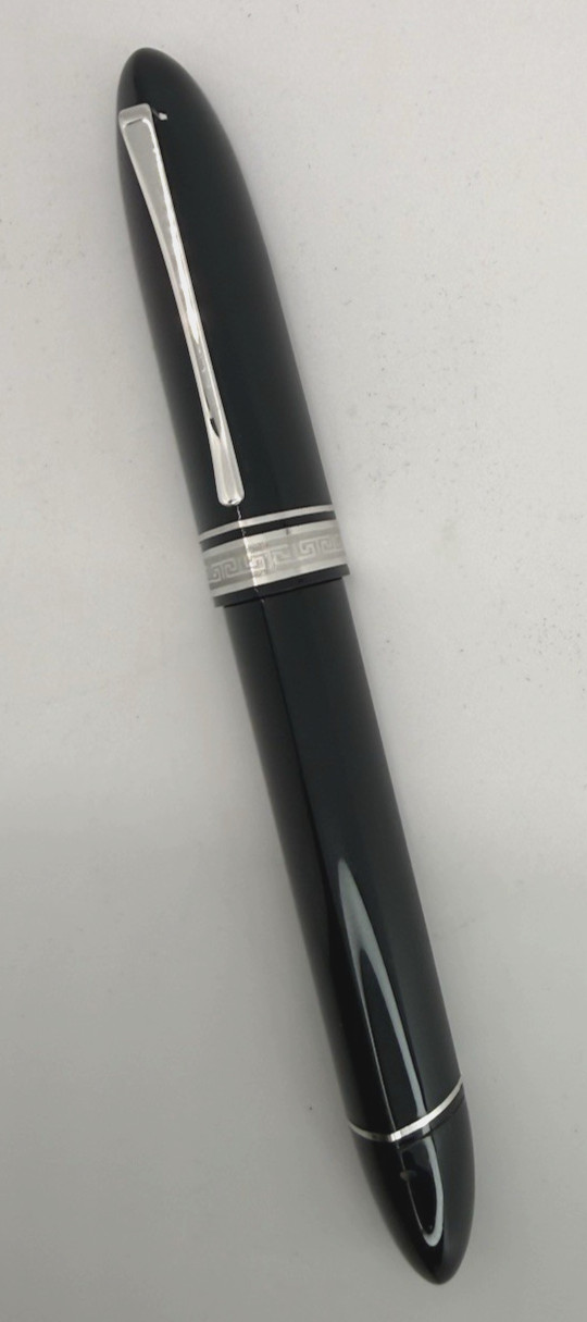 VINTAGE OMAS 360 BLACK RESIN ROLLERBALL PEN HT RHODIUM TRIM METAL GRIP  Italy