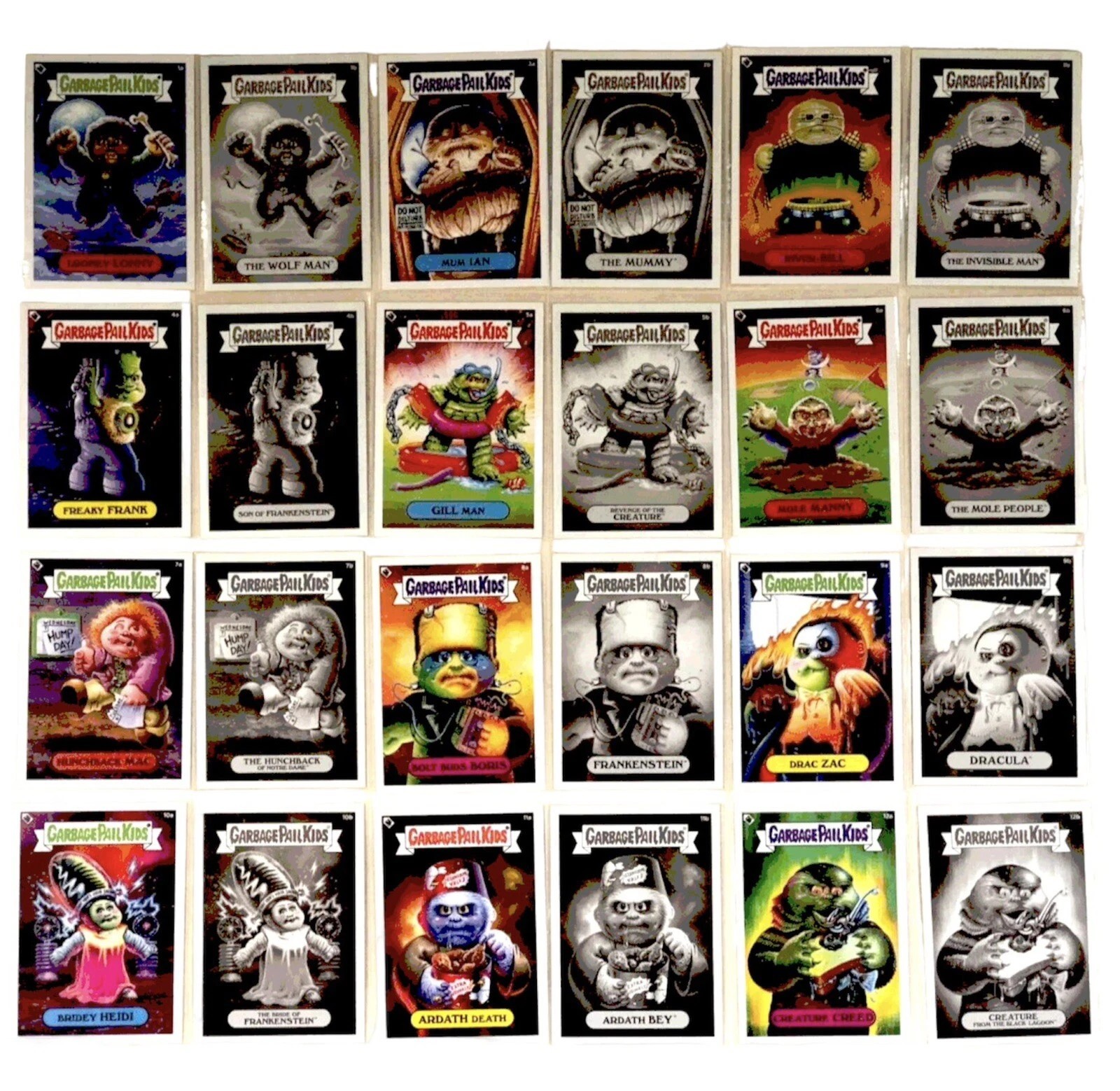 2019 Topps Garbage Pail Kids x Universal Monsters (24) Card Set GPK 1ST EDITION