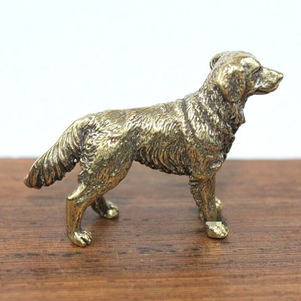 Brass Golden Retriever Figurine Dog Statue Home Decoration Animal Figurines Toys Brass Golden Retriever Figurine Dog Statue Home Decoration Animal Figurines Toys