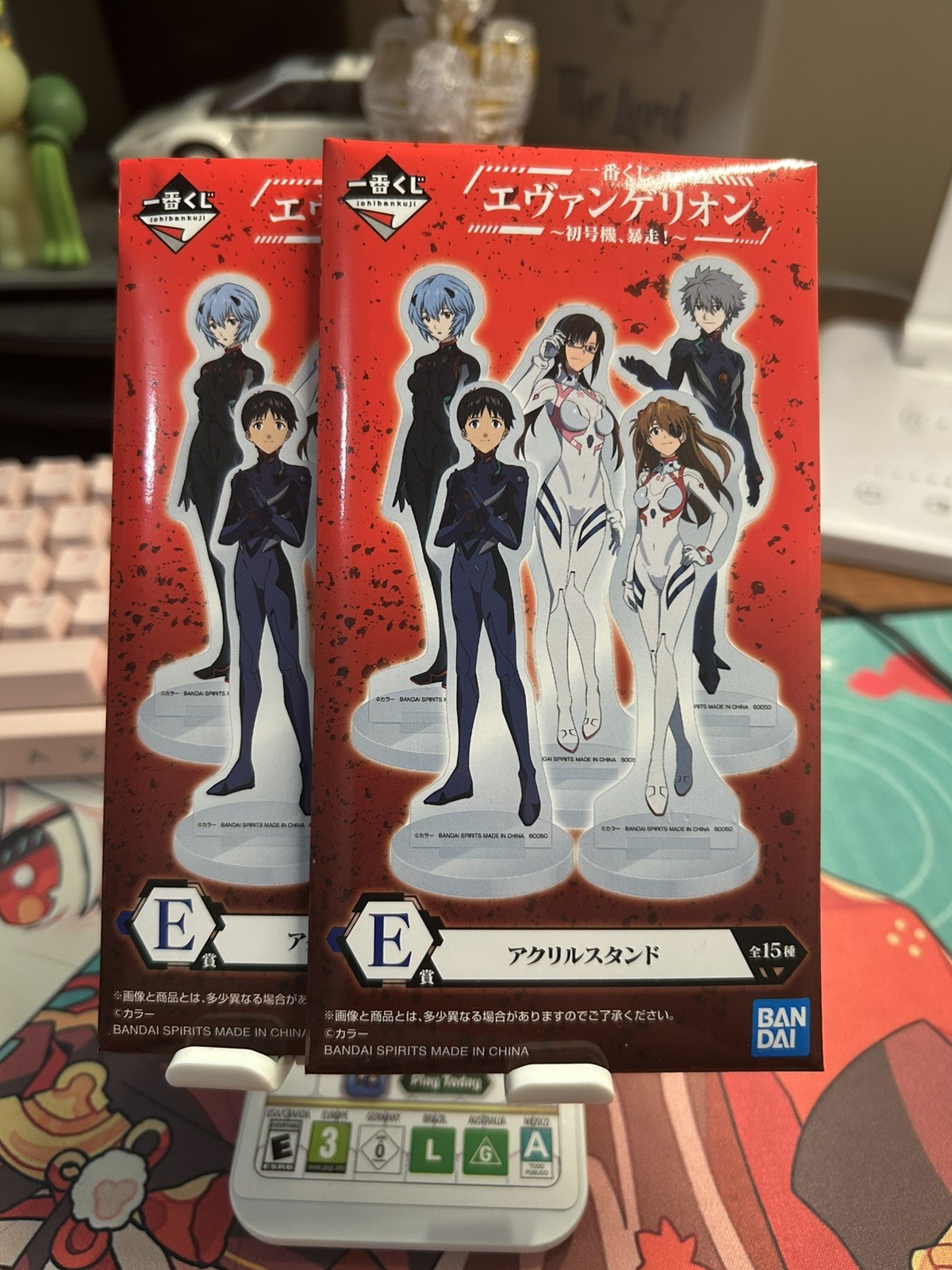 2x Neon Genesis Evangelion Acrylic Mini Figure New SEALED Blind bag E Prize 2x Neon Genesis Evangelion Acrylic Mini Figure New SEALED Blind bag E Prize