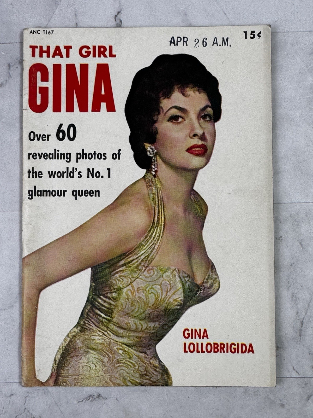 Vintage 1955 THAT GIRL GINA Pocket Pin-Up Magazine Gina Lollobrigida Prop