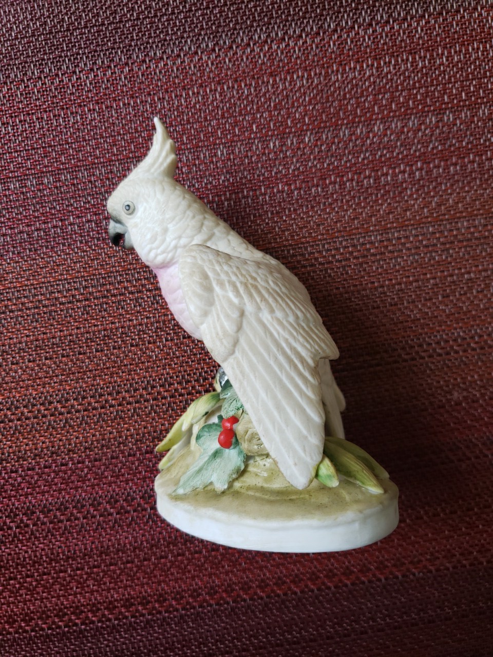 Vintage Lefton Hand Painted White Parrot Figurine KW141 B