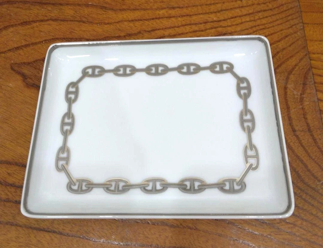 Used Hermes Chaine d'Ancre Square Plate Platinum No Box