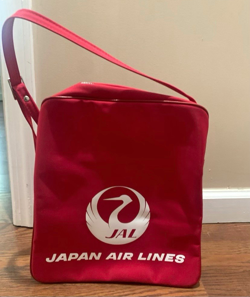 Vintage Japan Airlines JAL Red Shoulder Bag - Friendship Tours to China Vintage Japan Airlines JAL Red Shoulder Bag - Friendship Tours to China