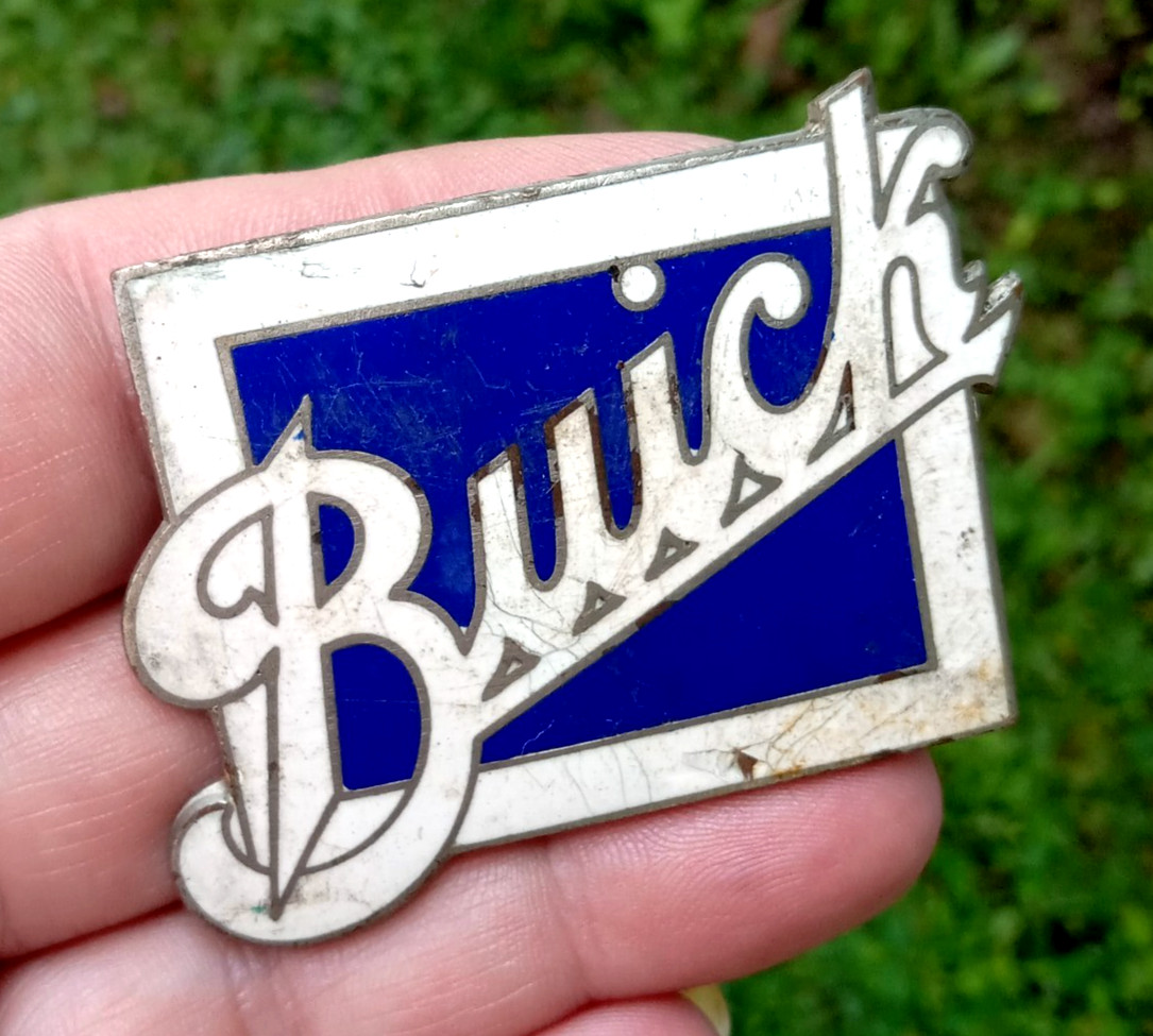Antique OEM Original 1923-1928 BUICK Enamel Badge Emblem Nameplate Script