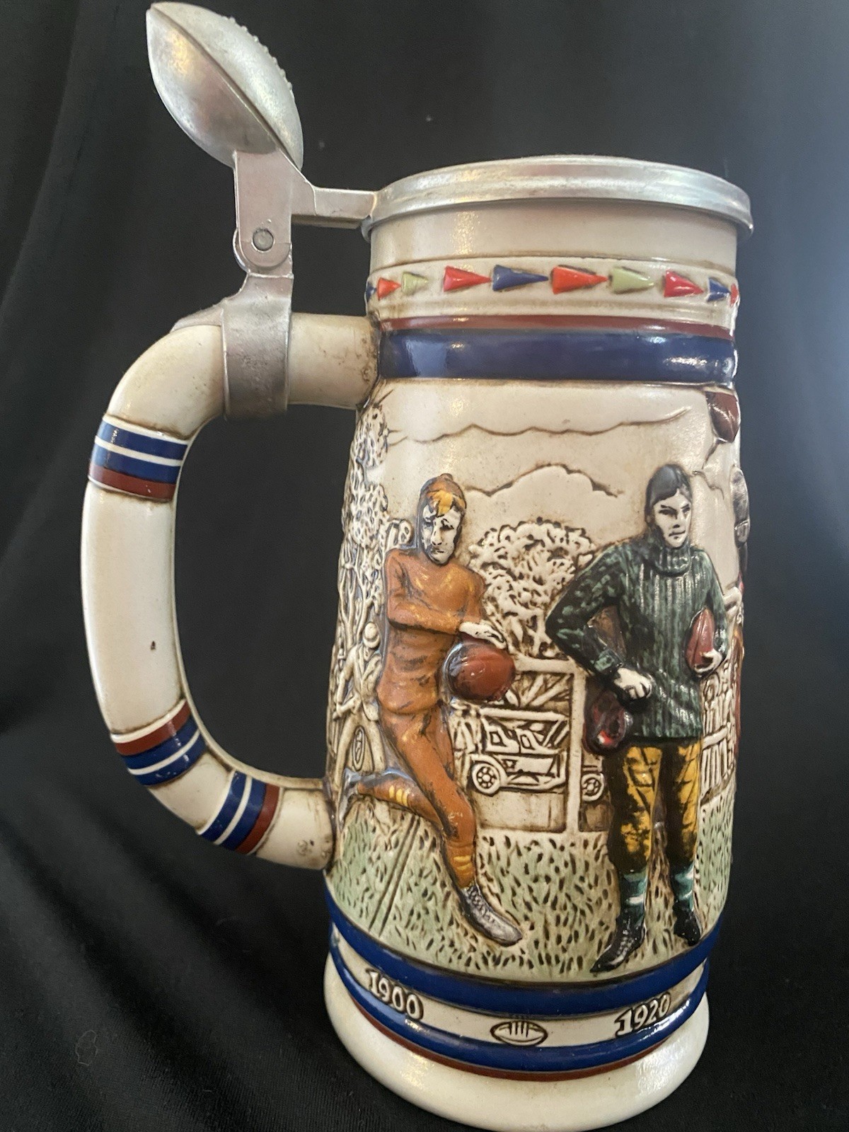 Avon Vintage Beer Stein Football Motif Breweriana Collectible 1983