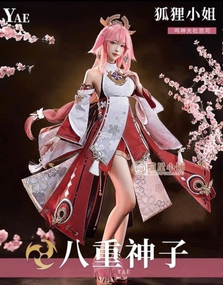 Yae Miko Genshin Impact Costume Cosplay Dress Outfit NEW 100% Yae Miko Genshin Impact Costume Cosplay Dress Outfit NEW 100%