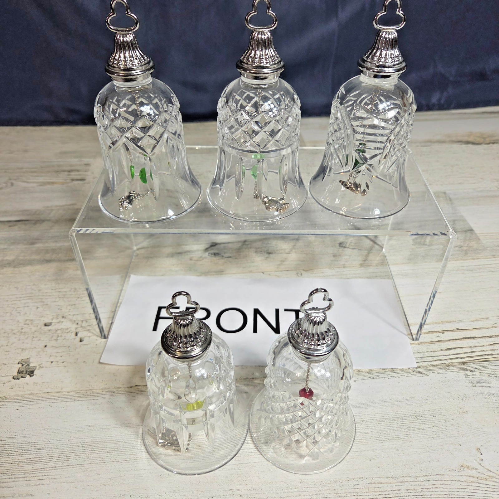 Waterford Crystal 12 Days of Christmas Bells Ornaments Lot of 5 Days 1 2 8 9 11