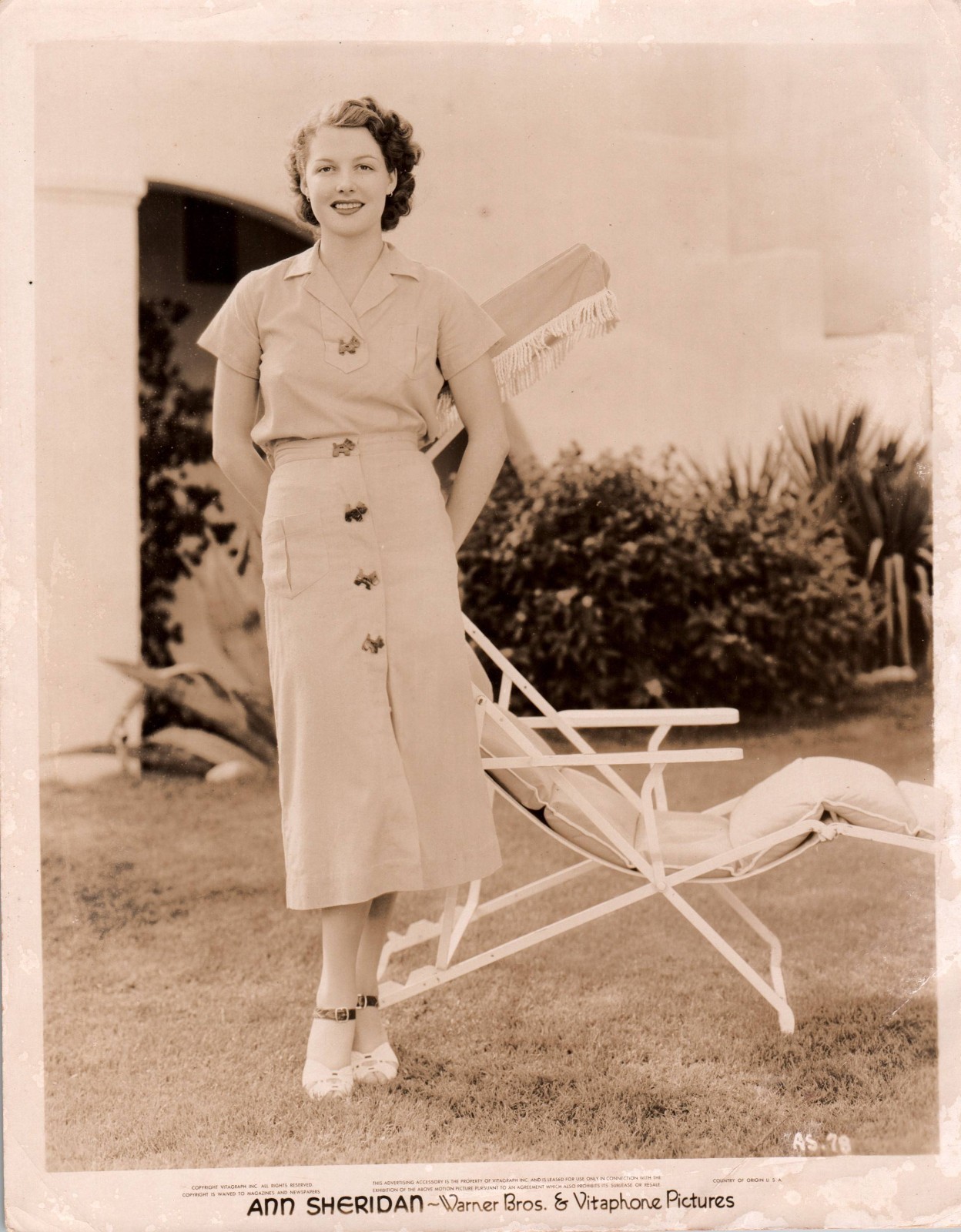 HOLLYWOOD ANN SHERIDAN STYLISH POSE STUNNING PORTRAIT 1930s ORIG PHOTO MA79