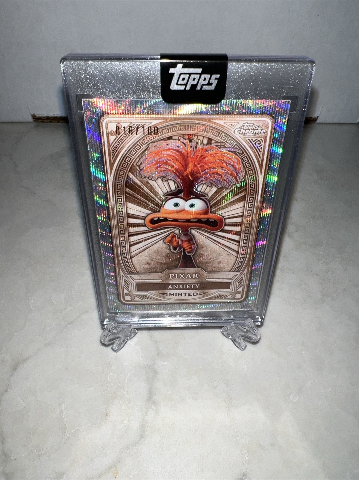 Topps Chrome Pixar Anxiety Refractor Parallel/Variety /100