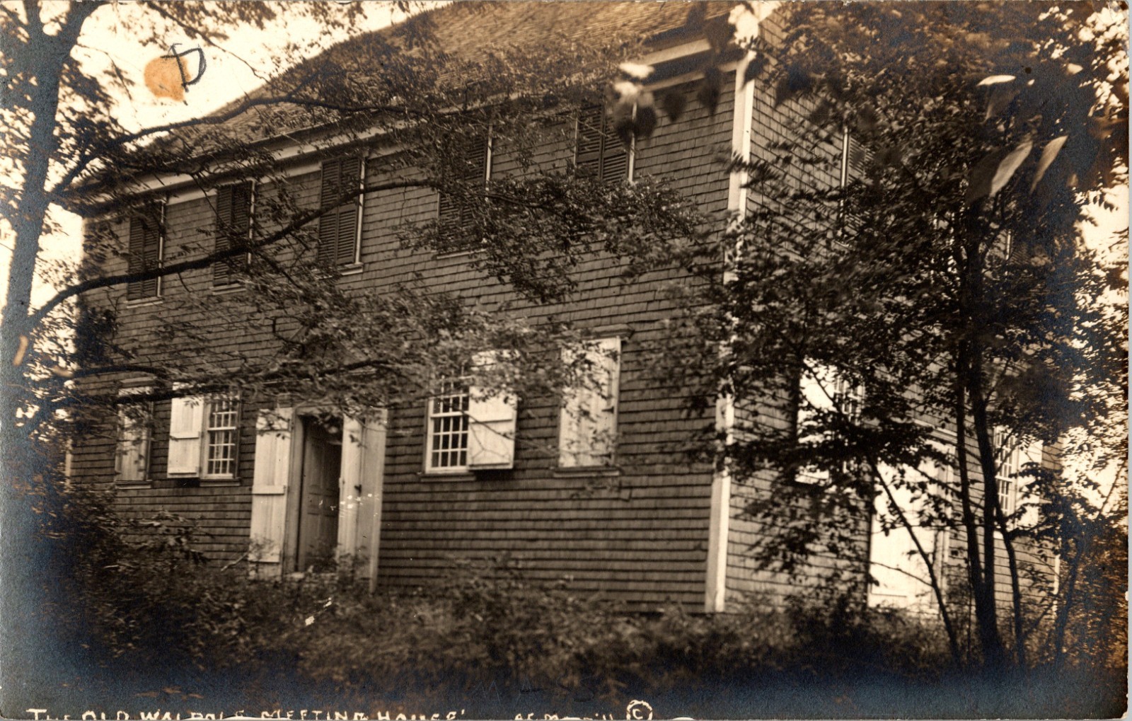 c1930s RPPC Old Walpole Meetinghouse South Bristol Maine 1772 AZO