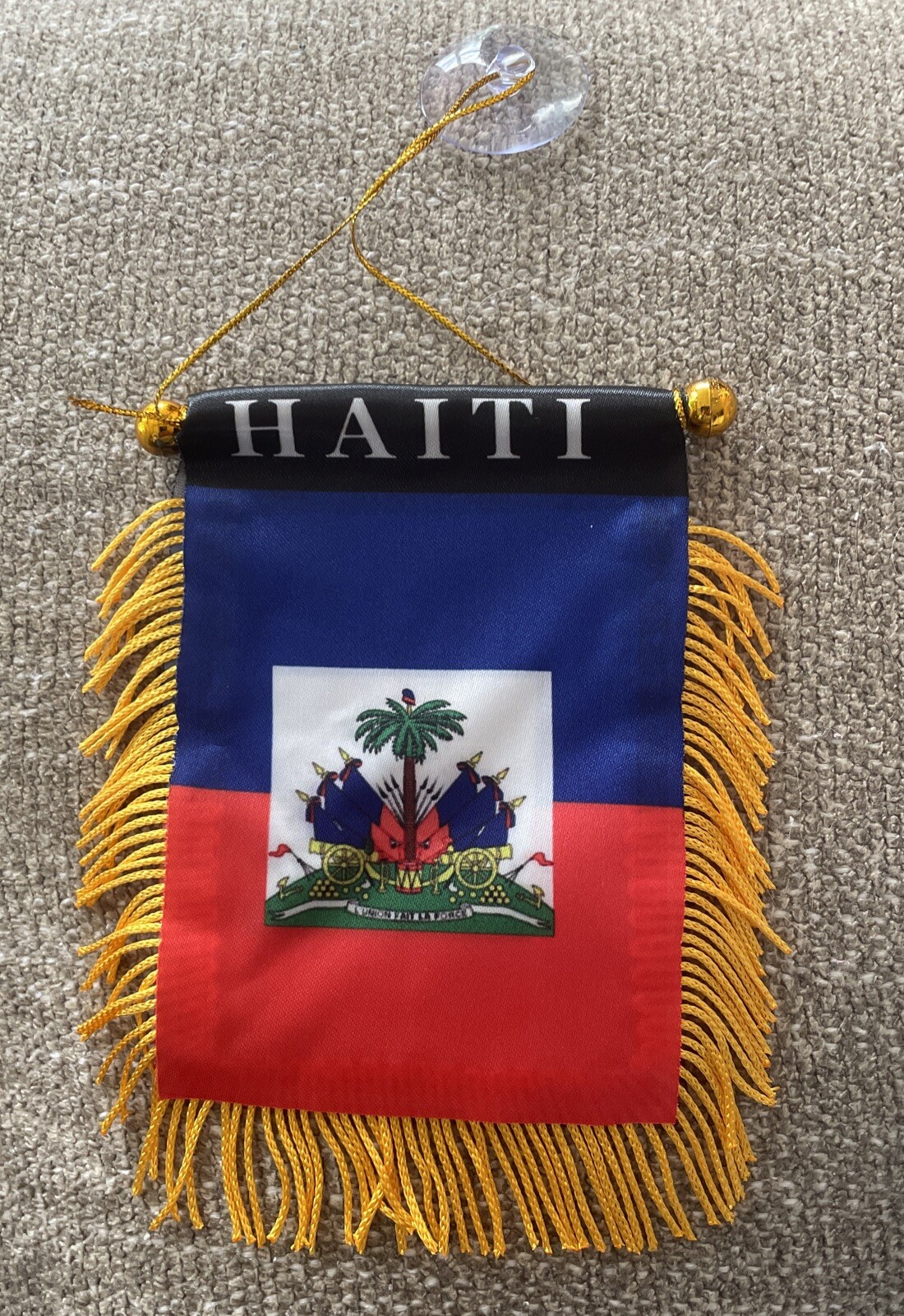Haiti 4 X 6 MINI BANNER FLAG CAR WINDOW MIRROR HANGING W Suction