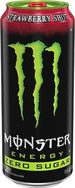 Monster Energy Zero Sugar Strawberry Shot, Original Sugar Free. (pack of 12)