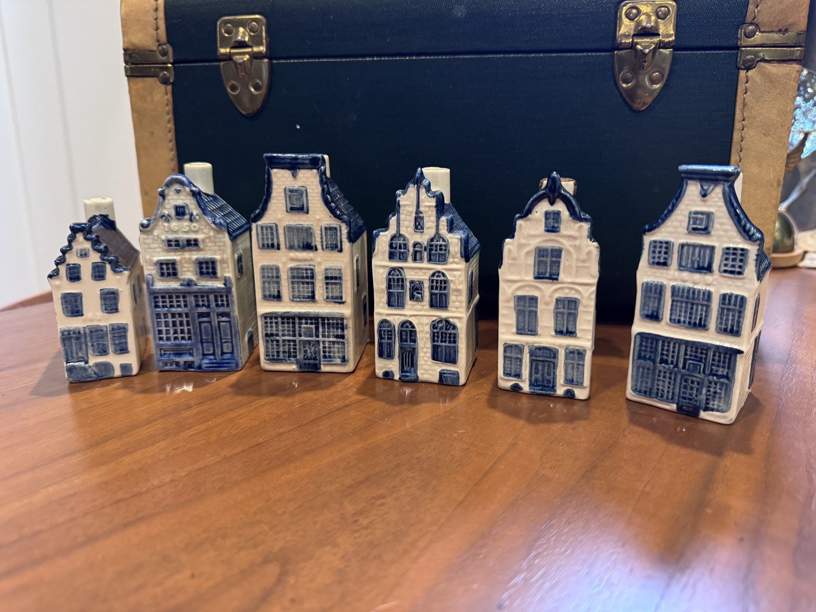 KLM Royal Delft Blue Houses (Set 6) Empty BOLS Distilleries Holland